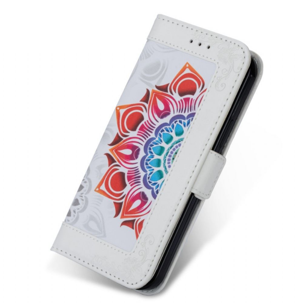 Folio-hoesje voor Samsung Galaxy S22 5G Met Ketting Mandaladecoratie Met Riem