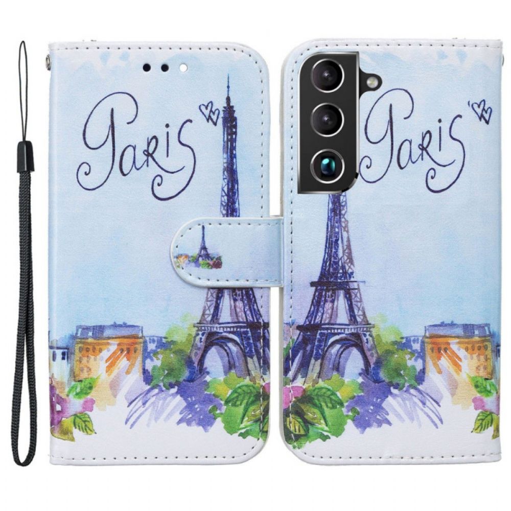 Folio-hoesje voor Samsung Galaxy S22 5G Parijs Schilderen