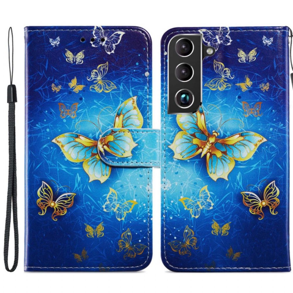 Folio-hoesje voor Samsung Galaxy S22 5G Vliegende Vlinders