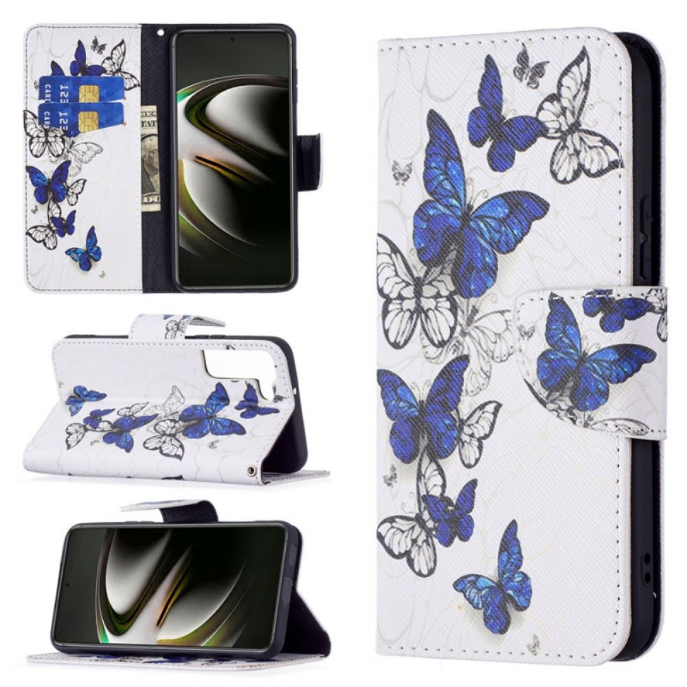 Folio-hoesje voor Samsung Galaxy S22 5G Vlinders Koningen