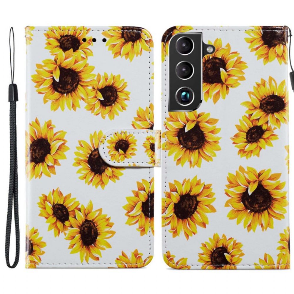 Folio-hoesje voor Samsung Galaxy S22 5G Zonnebloemen