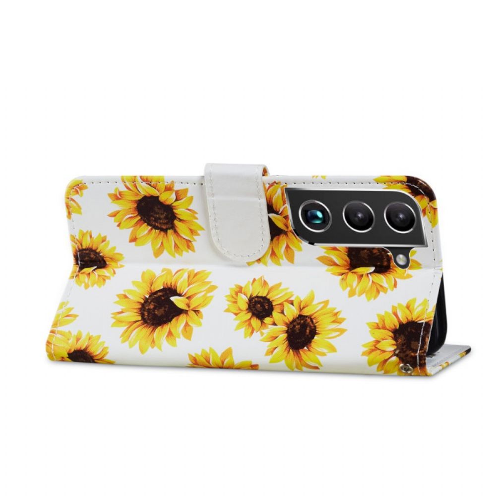 Folio-hoesje voor Samsung Galaxy S22 5G Zonnebloemen