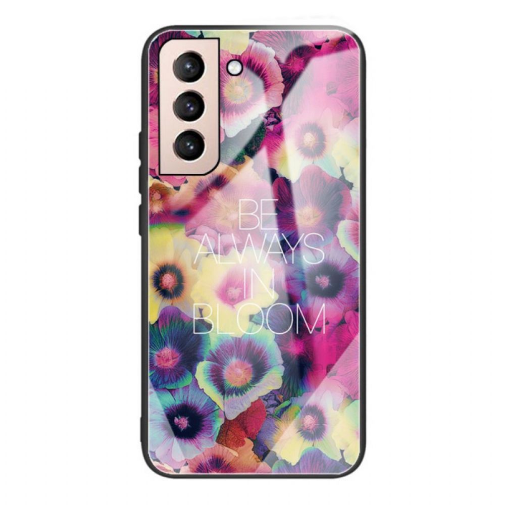 Hoesje voor Samsung Galaxy S22 5G Be Always In Bloom Gehard Glas