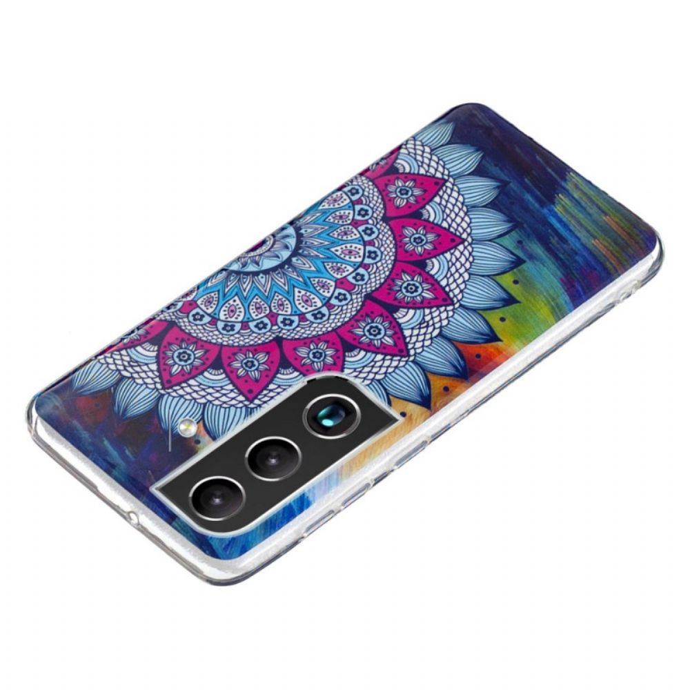 Hoesje voor Samsung Galaxy S22 5G Fluorescerende Bloemen Serie