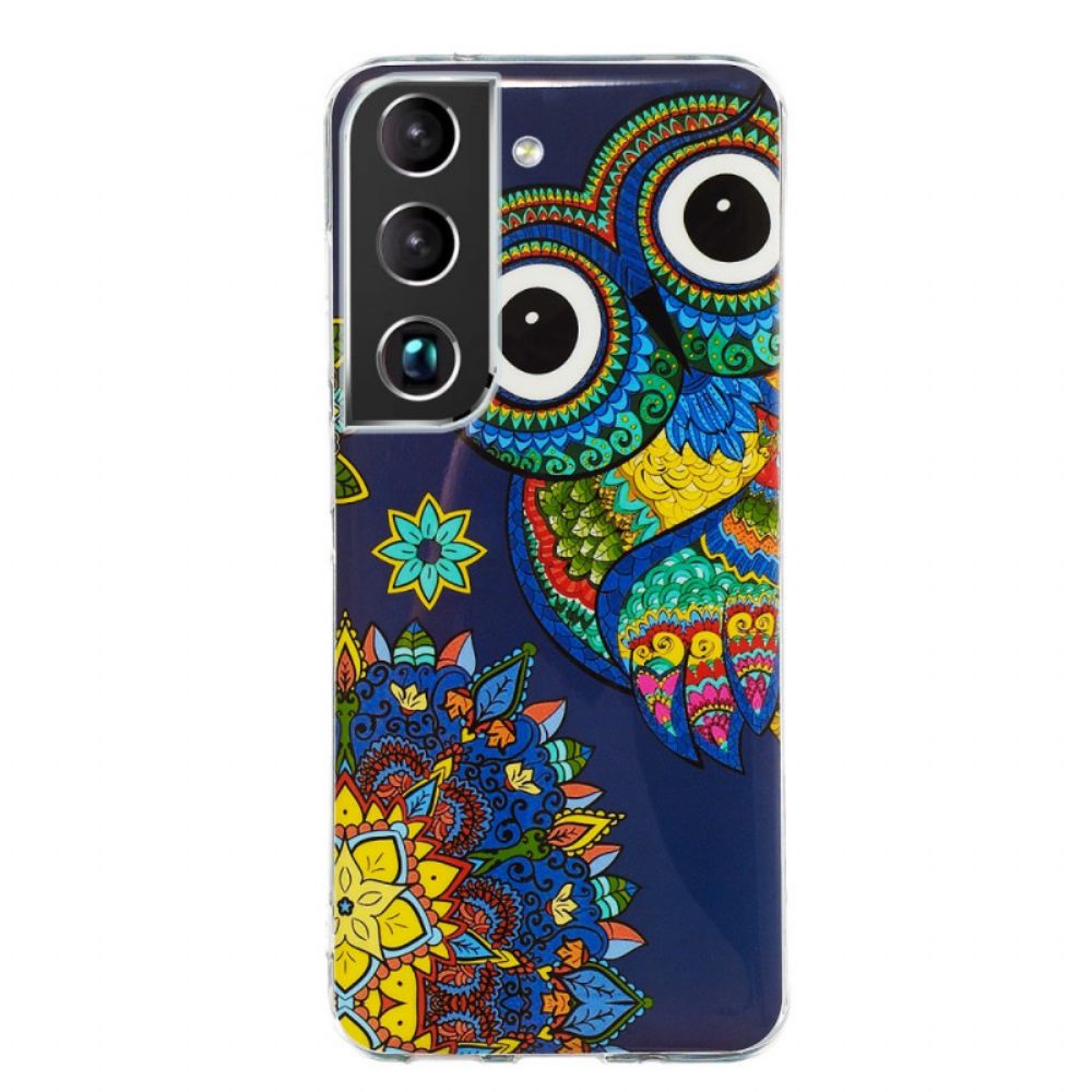 Hoesje voor Samsung Galaxy S22 5G Fluorescerende Mandala Uil