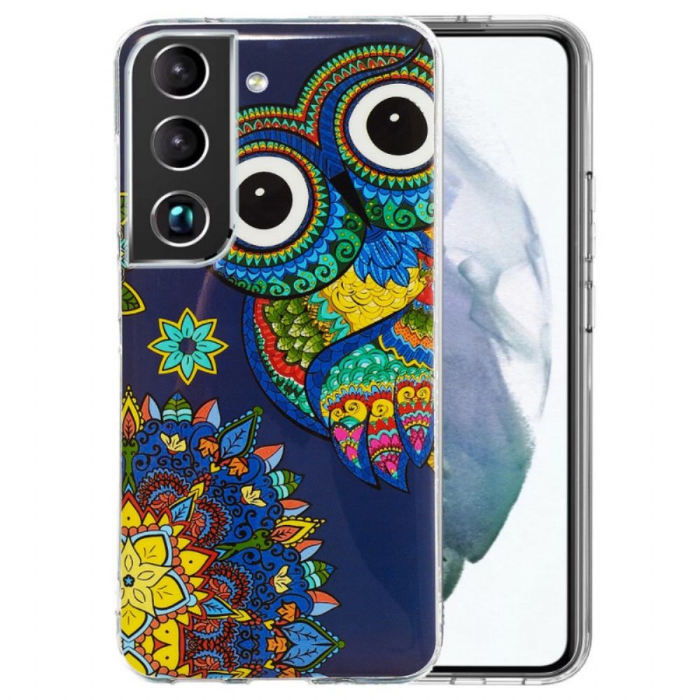 Hoesje voor Samsung Galaxy S22 5G Fluorescerende Mandala Uil