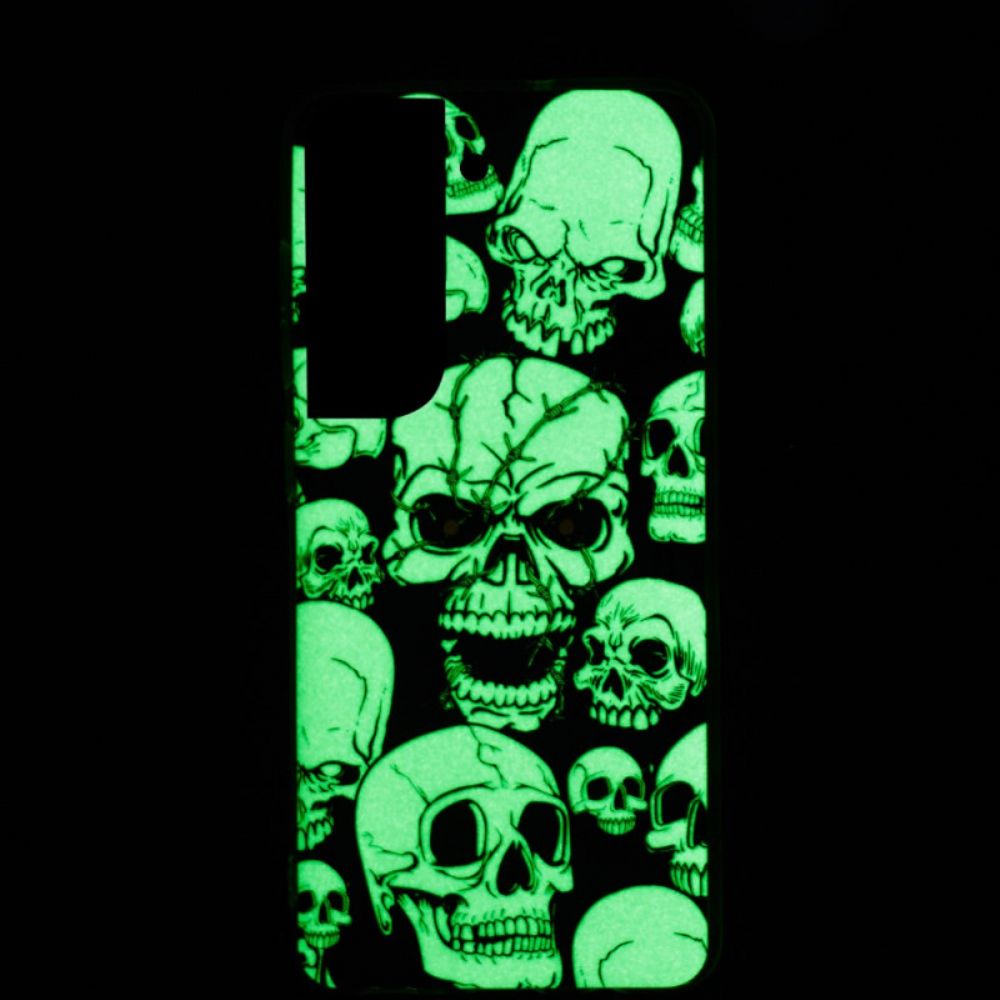 Hoesje voor Samsung Galaxy S22 5G Pas Op Voor Fluorescerende Schedels