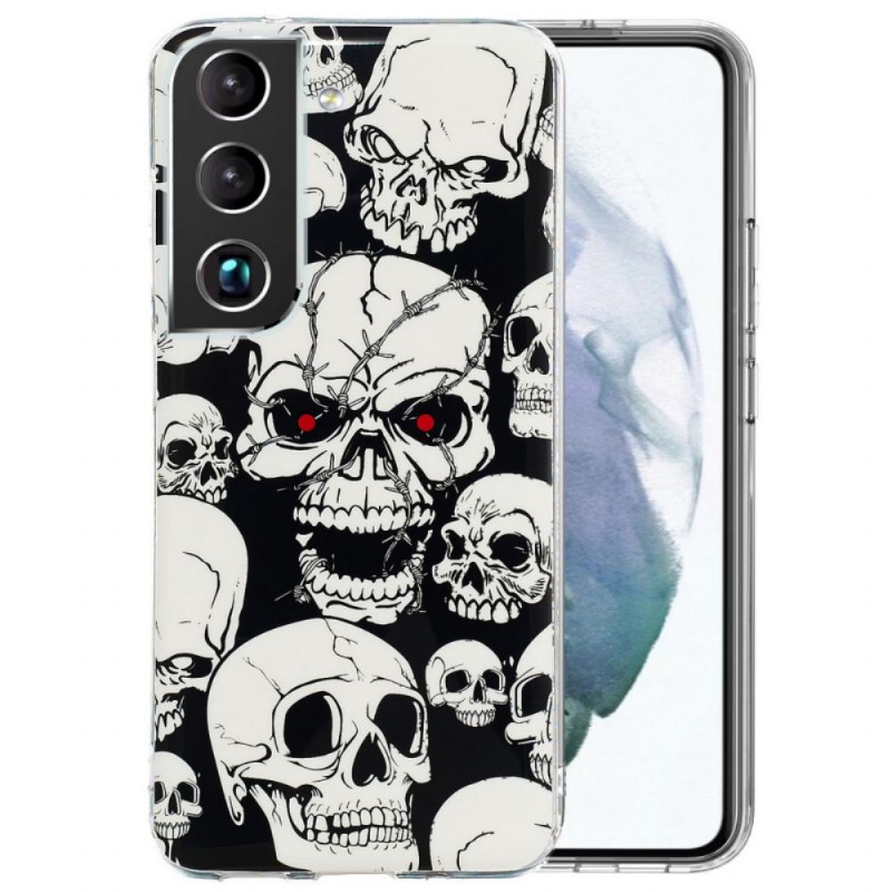 Hoesje voor Samsung Galaxy S22 5G Pas Op Voor Fluorescerende Schedels