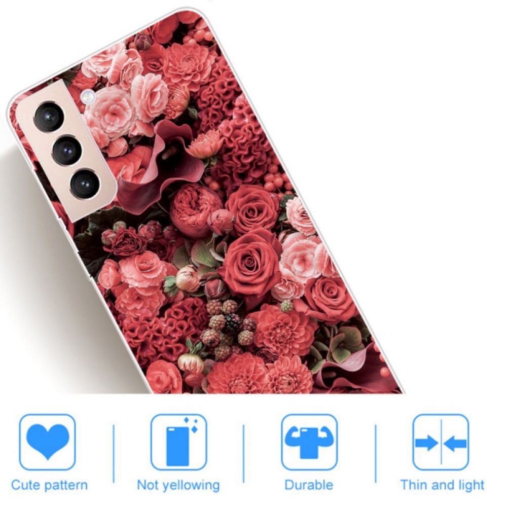 Hoesje voor Samsung Galaxy S22 5G Roze Bloemen