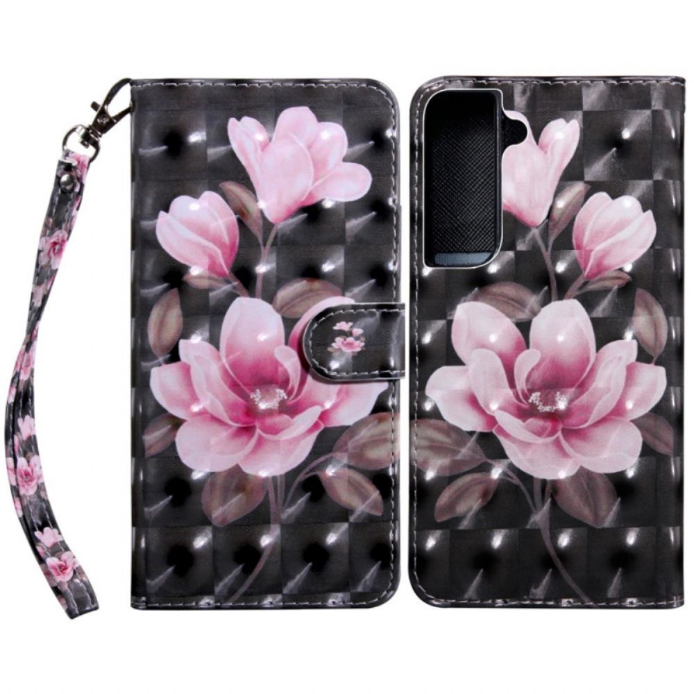 Leren Hoesje voor Samsung Galaxy S22 5G Bloesem Bloemen