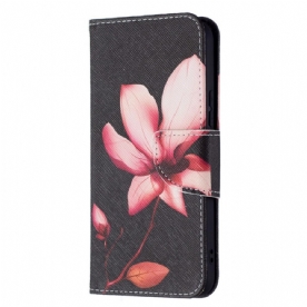 Leren Hoesje voor Samsung Galaxy S22 5G Roze Bloem