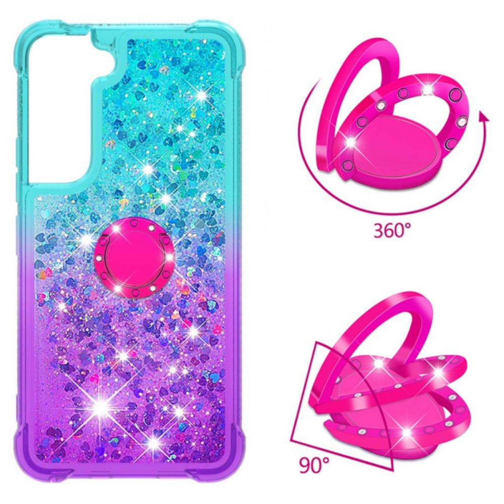 Telefoonhoesje voor Samsung Galaxy S22 5G Glitter Ring-ondersteuning