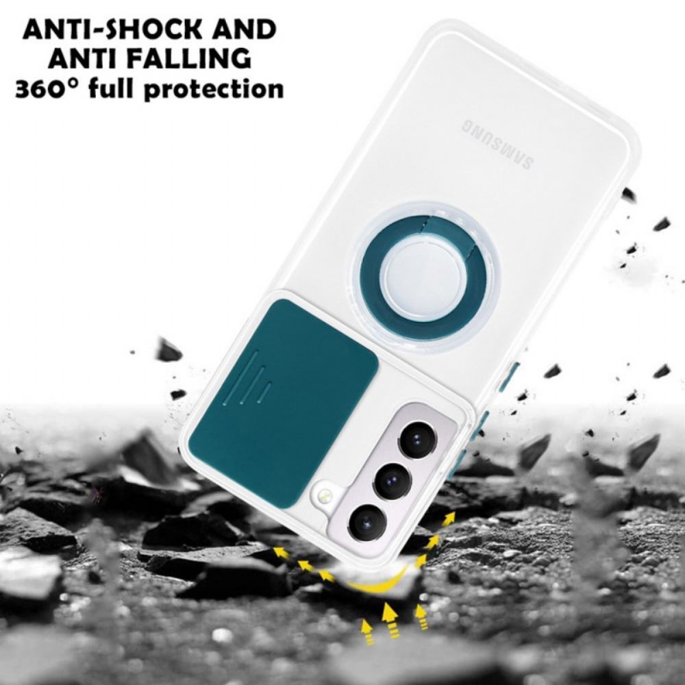 Telefoonhoesje voor Samsung Galaxy S22 5G Ringondersteuning En Lensbeschermers