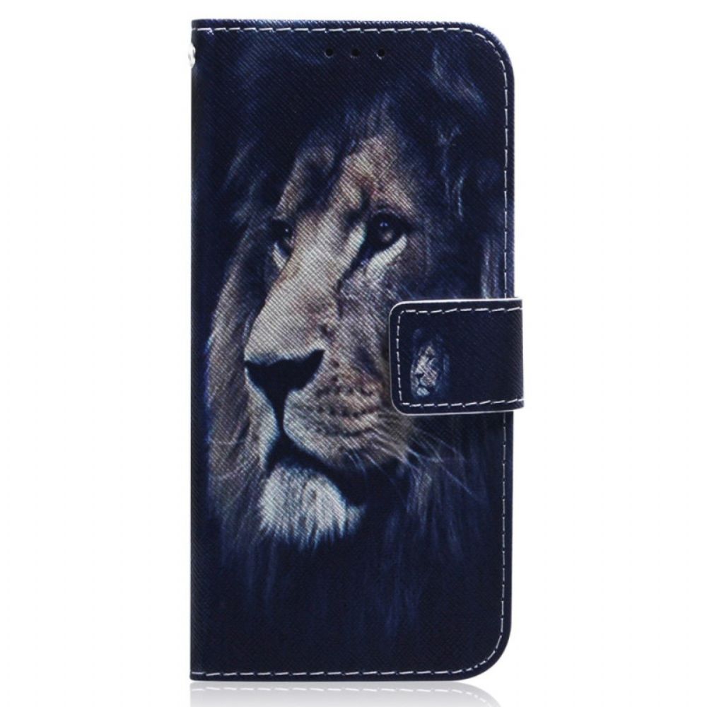 Flip Case voor Oppo Reno 8 Lite Droomende Leeuw