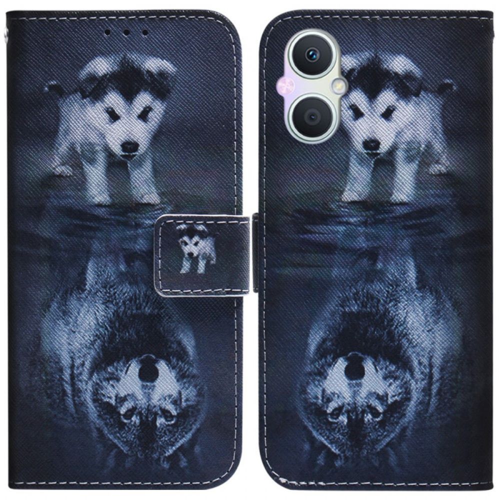 Folio-hoesje voor Oppo Reno 8 Lite Droom Van Puppy