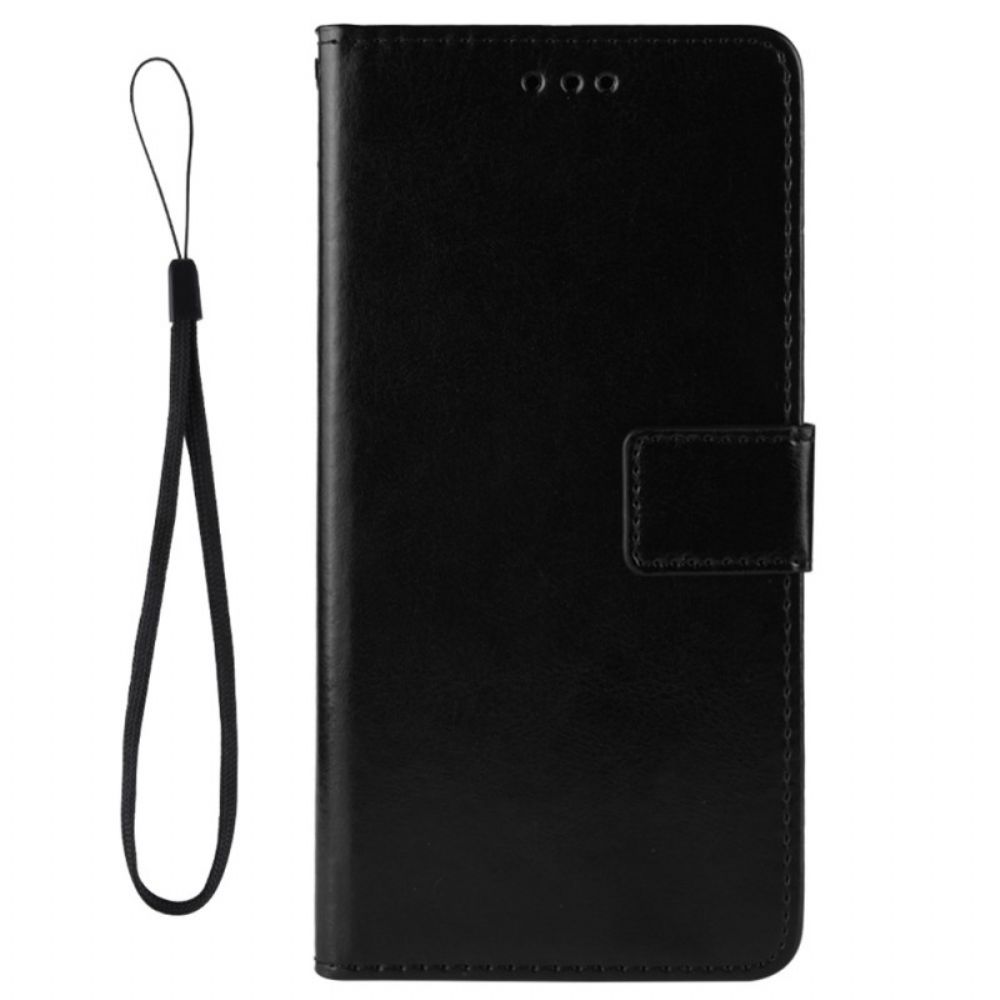 Folio-hoesje voor Oppo Reno 8 Lite Met Ketting Flashy Kunstleer Met Riem