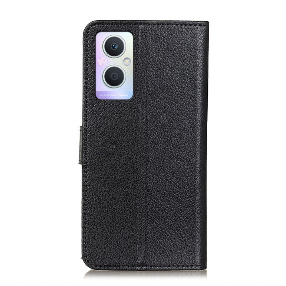 Folio-hoesje voor Oppo Reno 8 Lite Traditionele Litchi-leerstijl