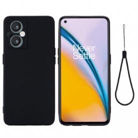 Hoesje voor Oppo Reno 8 Lite Met Ketting Vloeibare Siliconen Band