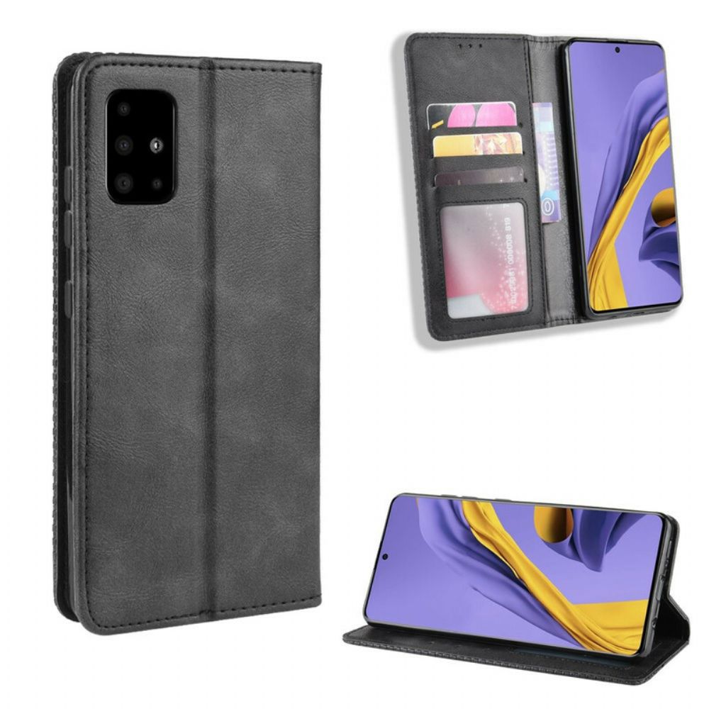 Bescherming Hoesje voor Samsung Galaxy A71 Folio-hoesje Vintage Gestileerd Leereffect