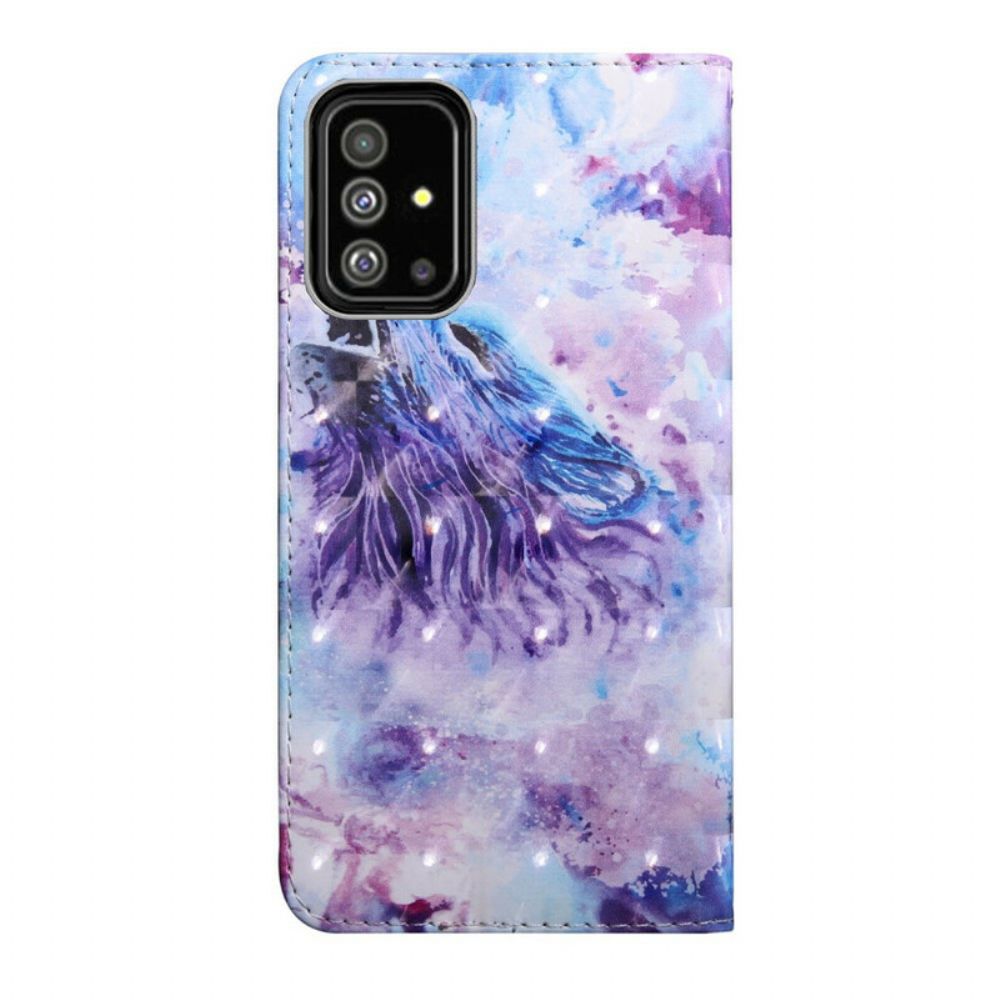 Folio-hoesje voor Samsung Galaxy A71 Aquarel Wolf