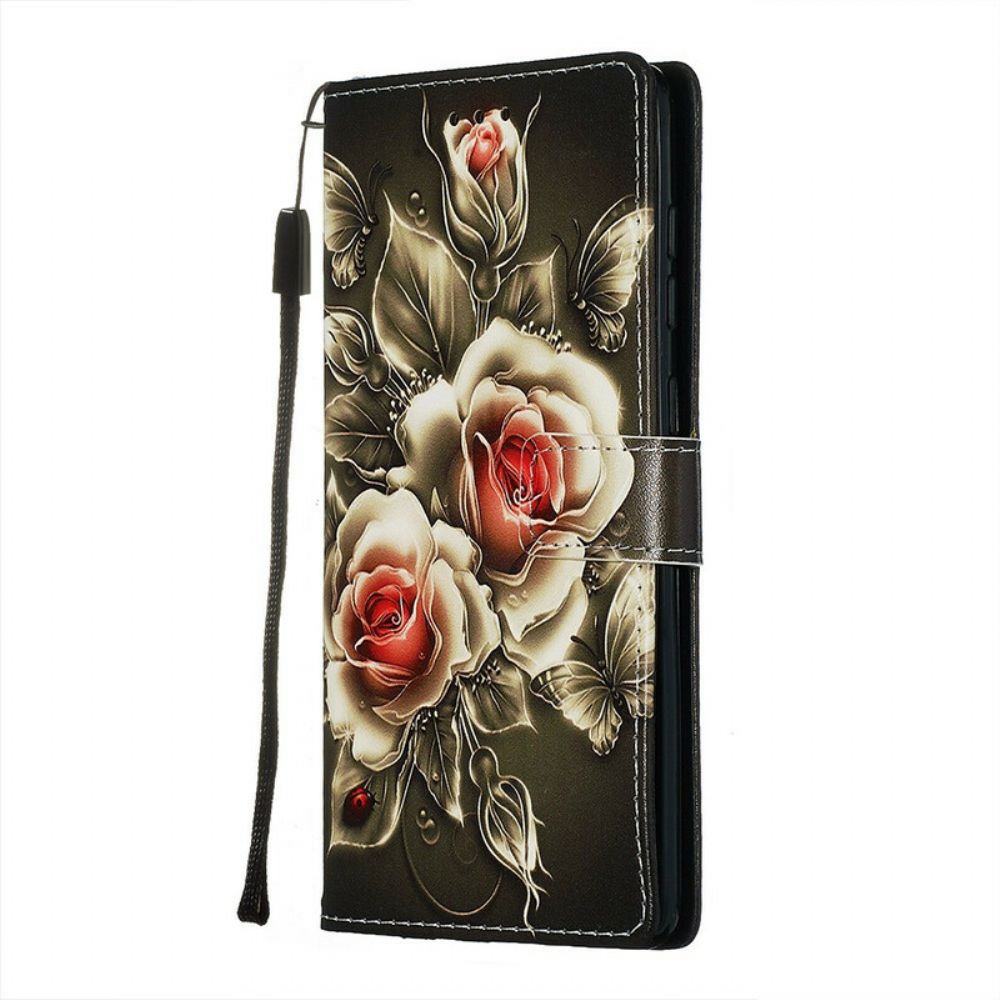 Folio-hoesje voor Samsung Galaxy A71 Gouden Rozen