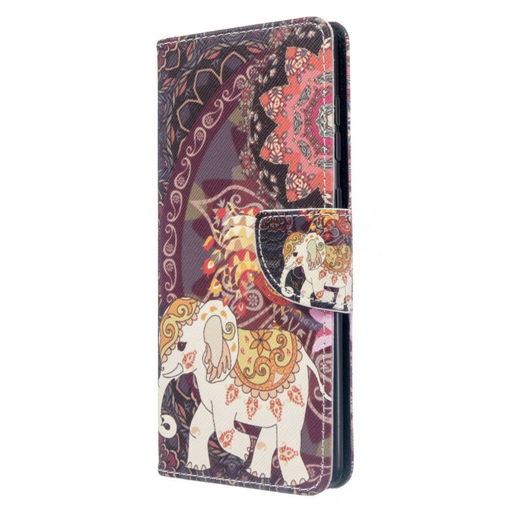 Folio-hoesje voor Samsung Galaxy A71 Indische Olifant