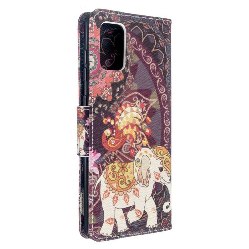 Folio-hoesje voor Samsung Galaxy A71 Indische Olifant