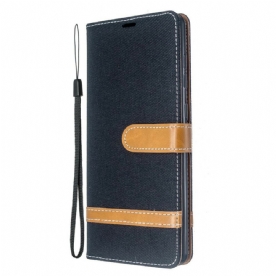 Folio-hoesje voor Samsung Galaxy A71 Met Ketting Band Met Stof En Leereffect