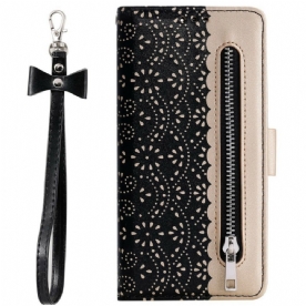 Folio-hoesje voor Samsung Galaxy A71 Met Ketting Coin Purse Met Veters