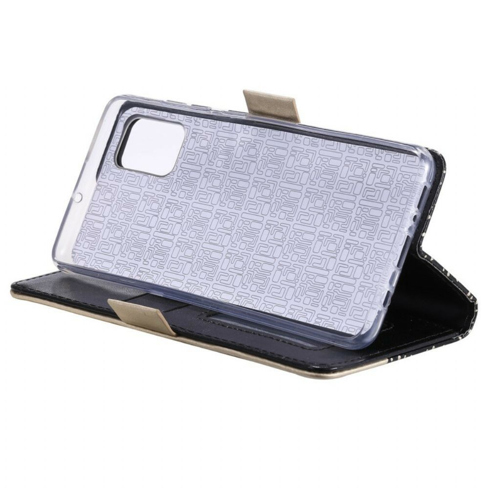 Folio-hoesje voor Samsung Galaxy A71 Met Ketting Coin Purse Met Veters