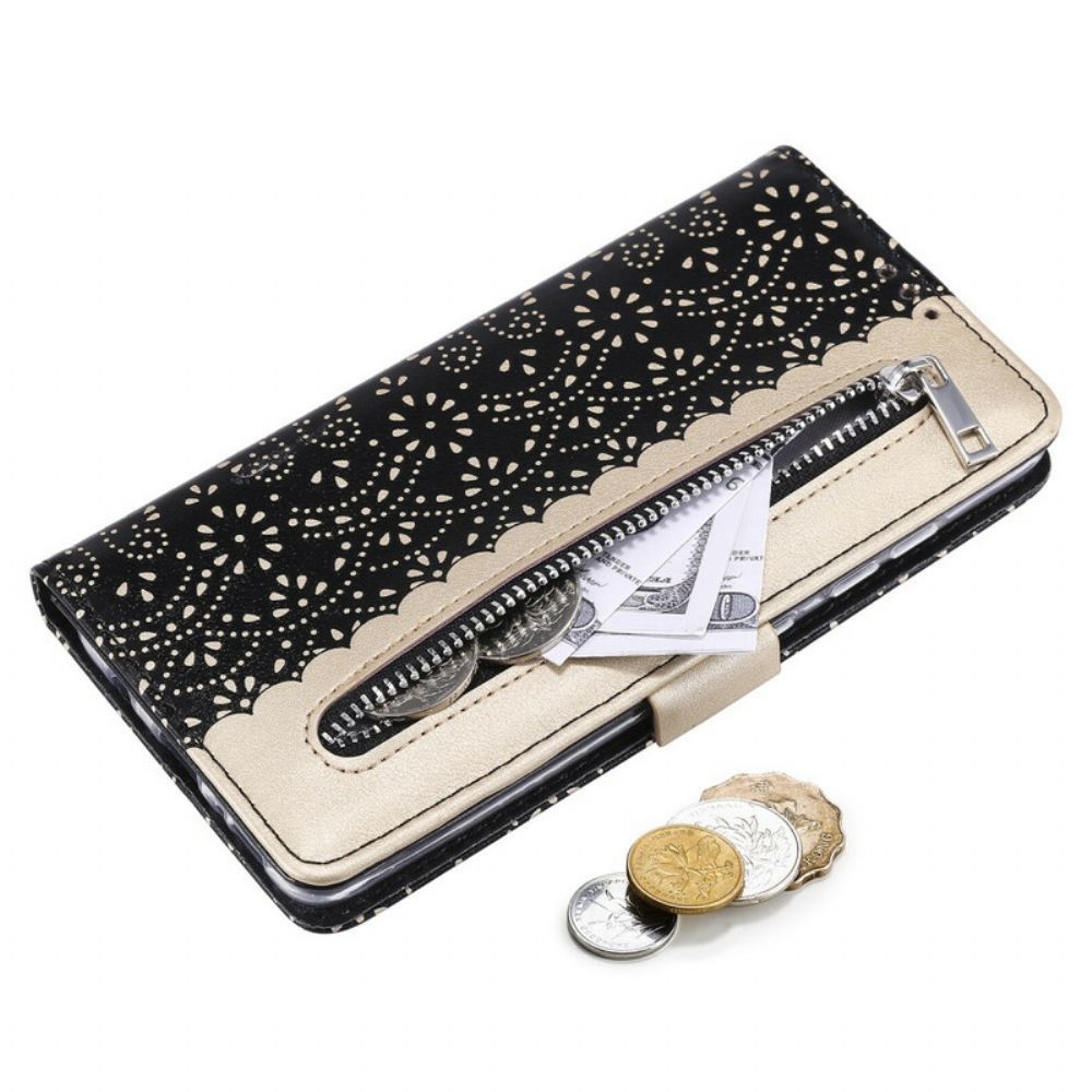 Folio-hoesje voor Samsung Galaxy A71 Met Ketting Coin Purse Met Veters