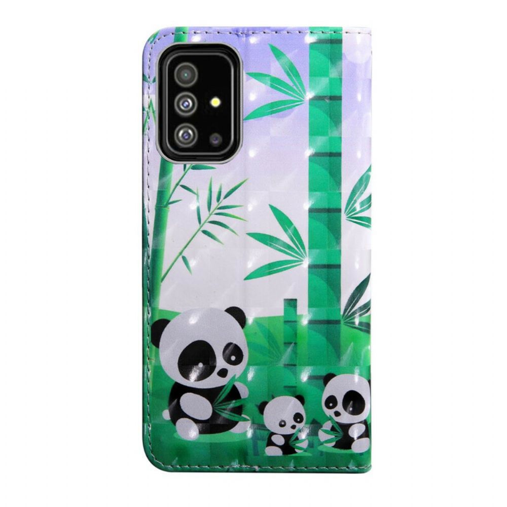 Folio-hoesje voor Samsung Galaxy A71 Panda-familie