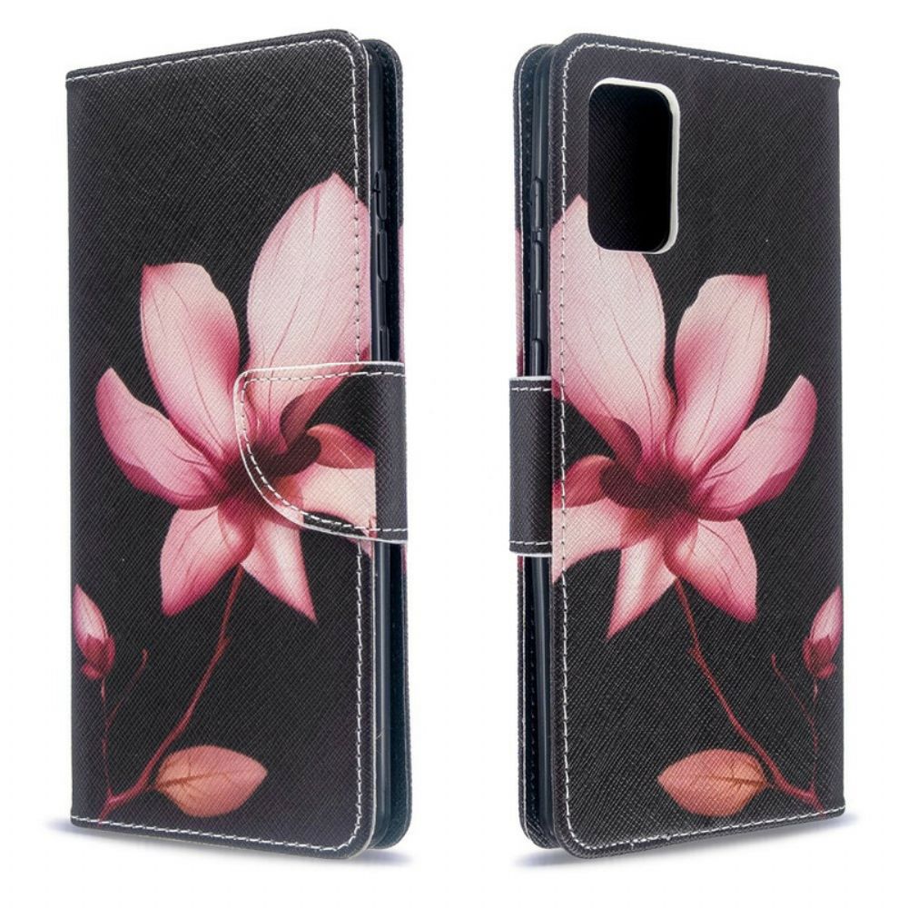 Folio-hoesje voor Samsung Galaxy A71 Roze Bloem