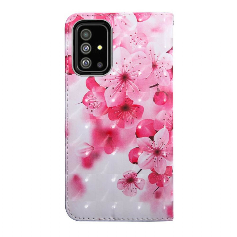 Folio-hoesje voor Samsung Galaxy A71 Roze Bloemen