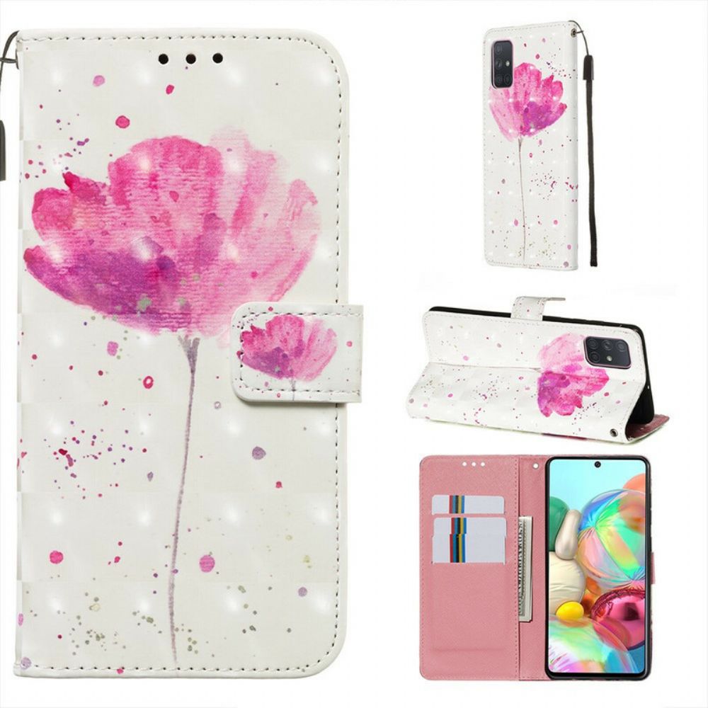 Hoesje Folio-hoesje voor Samsung Galaxy A71 Aquarel Halster