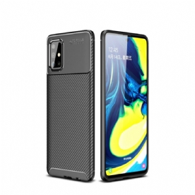 Hoesje voor Samsung Galaxy A71 Flexibele Koolstofvezeltextuur