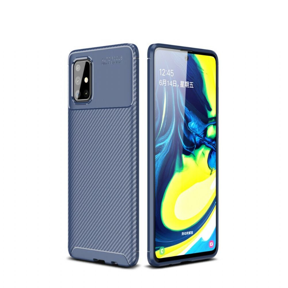 Hoesje voor Samsung Galaxy A71 Flexibele Koolstofvezeltextuur