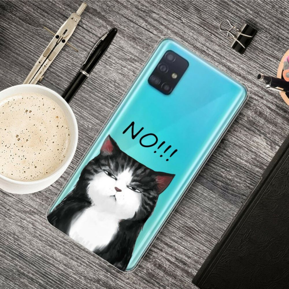 Hoesje voor Samsung Galaxy A71 De Kat Die Nee Zegt