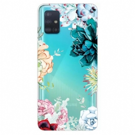 Hoesje voor Samsung Galaxy A71 Naadloze Aquarelbloemen