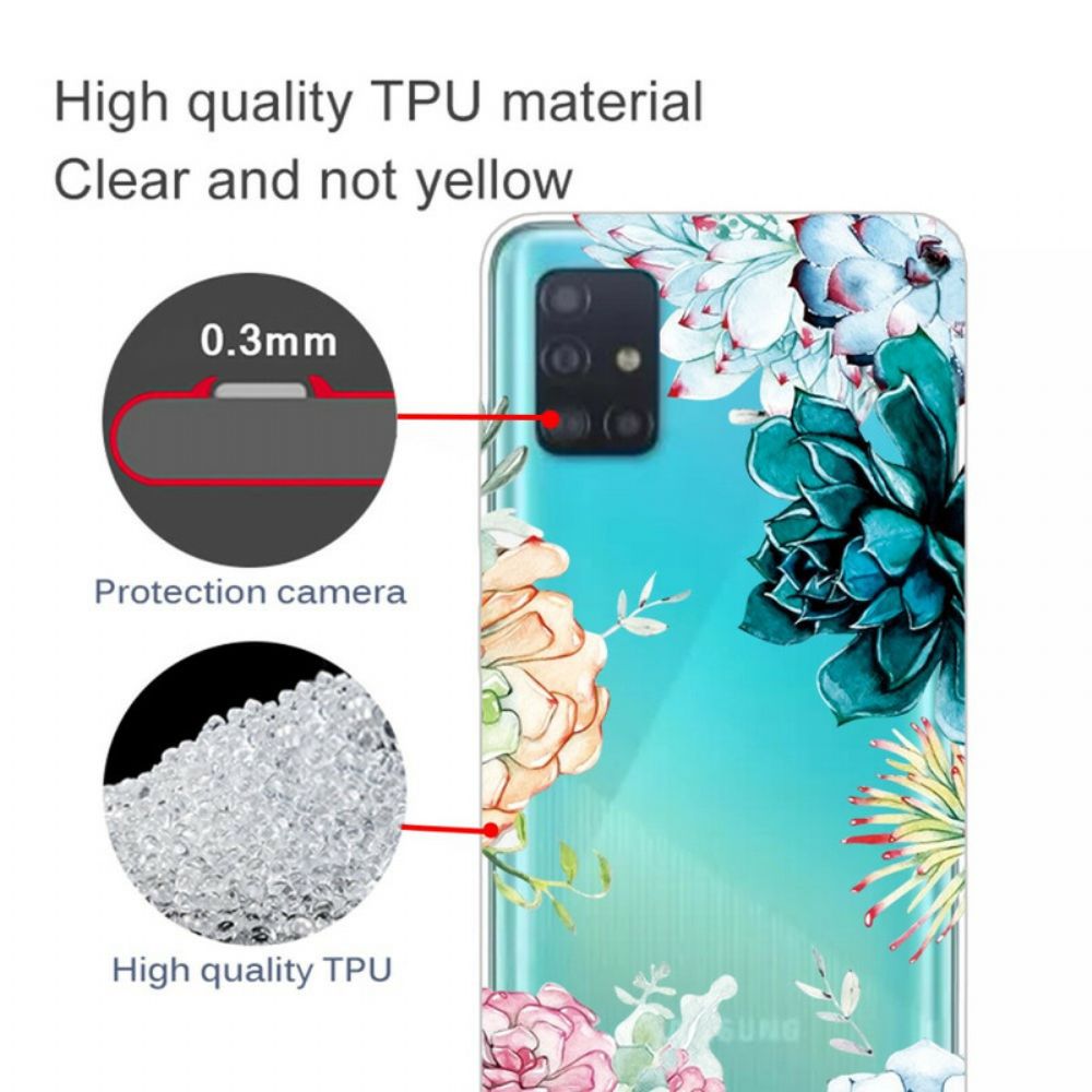 Hoesje voor Samsung Galaxy A71 Naadloze Aquarelbloemen