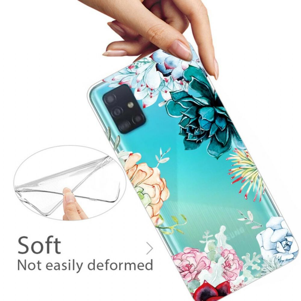 Hoesje voor Samsung Galaxy A71 Naadloze Aquarelbloemen