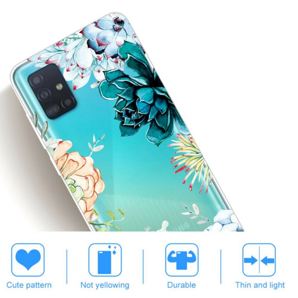 Hoesje voor Samsung Galaxy A71 Naadloze Aquarelbloemen