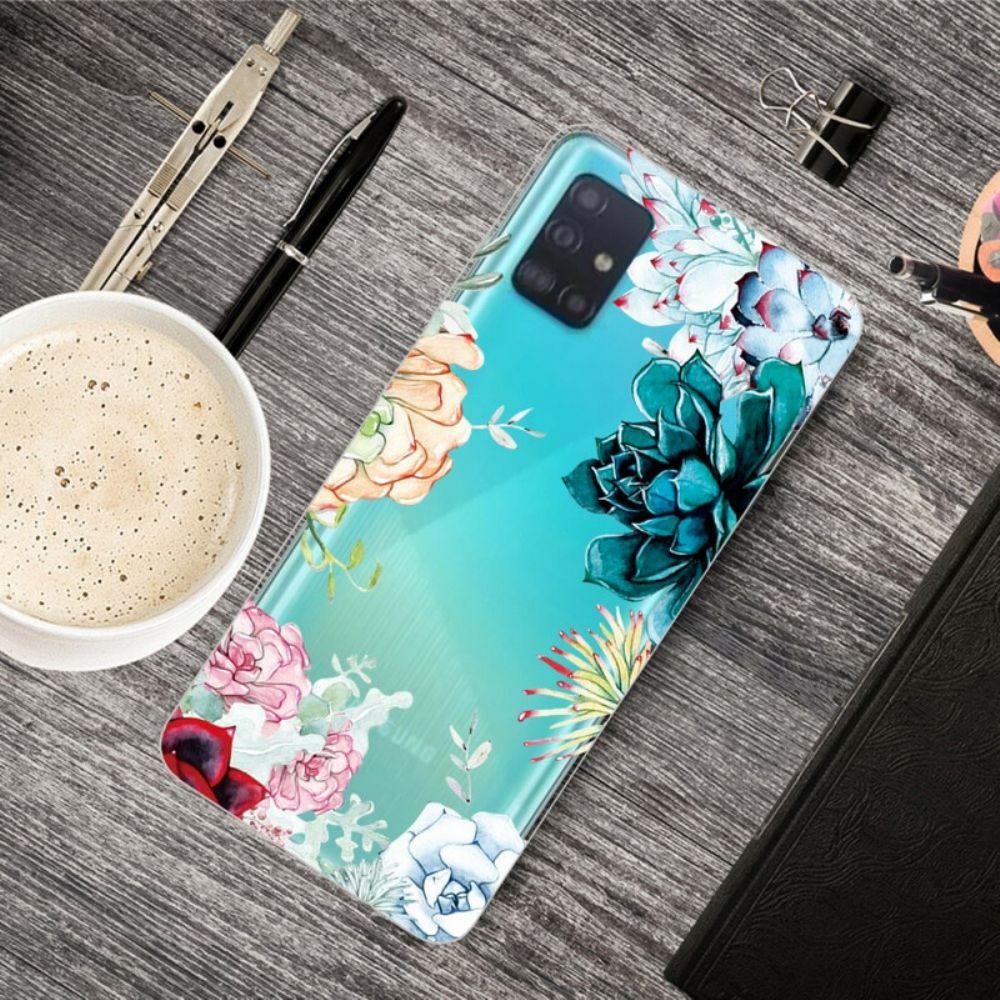 Hoesje voor Samsung Galaxy A71 Naadloze Aquarelbloemen