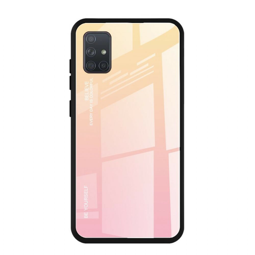 Hoesje voor Samsung Galaxy A71 Wees Jezelf Van Gehard Glas