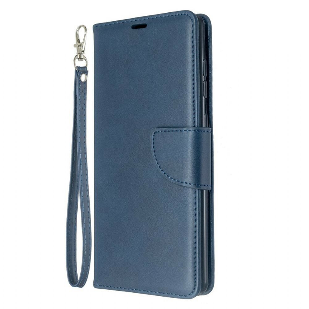 Leren Hoesje voor Samsung Galaxy A71 Folio-hoesje Gladde Schuine Klep