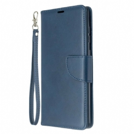 Leren Hoesje voor Samsung Galaxy A71 Folio-hoesje Gladde Schuine Klep