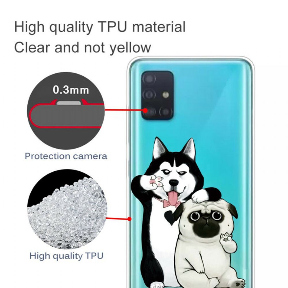 Telefoonhoesje voor Samsung Galaxy A71 Grappige Honden