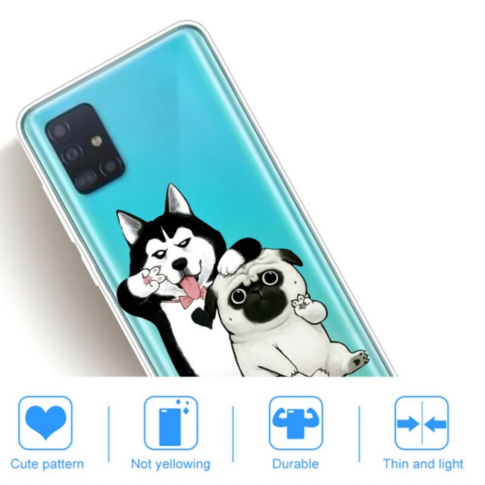 Telefoonhoesje voor Samsung Galaxy A71 Grappige Honden