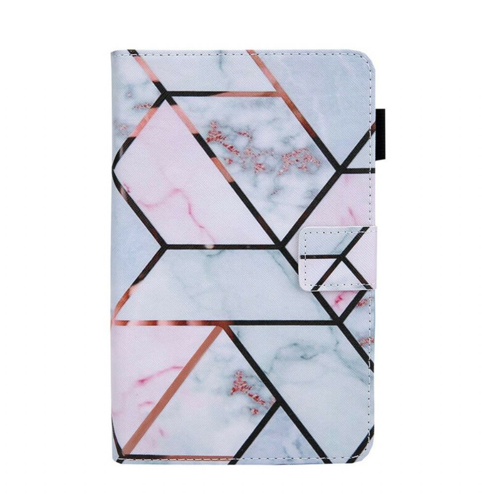 Flip Case voor Samsung Galaxy Tab A7 Lite Geometrische Marmer