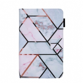 Flip Case voor Samsung Galaxy Tab A7 Lite Geometrische Marmer